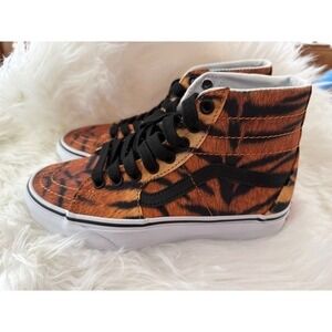 Vans Sk8 Hi Tapered Tiger Print High Top Sneakers Women US 5.5 NEW Skate